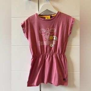 Hummel Pink Graphic Elastic-Waist Mini Dress
